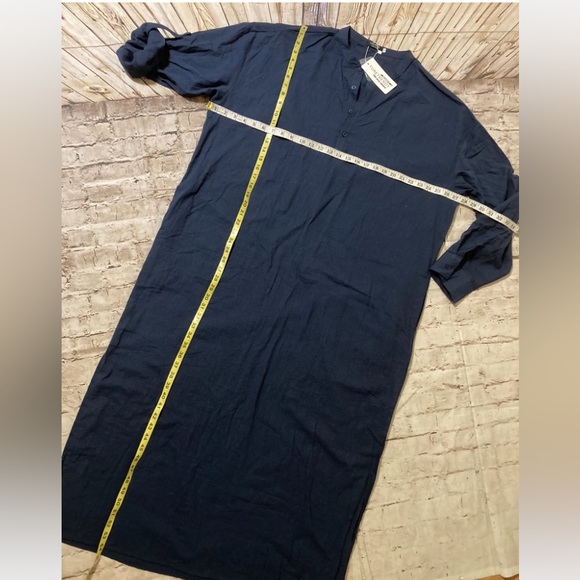NWT TURETRENDY men’s long sleeve navy long kaftan loose fit size 2XL. - Picture 13 of 13